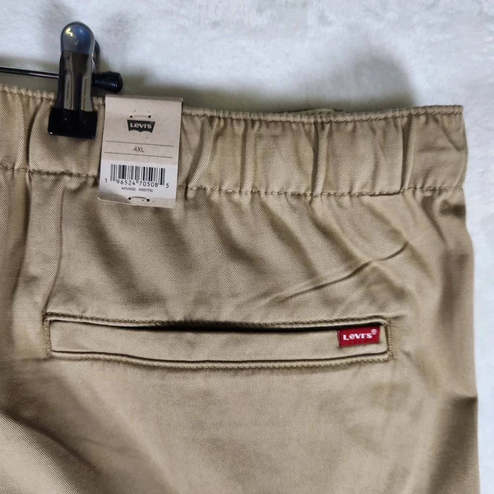 Levi's XX Chino Jogger Pants 4XL Big Tall Stretch‎ Tapered Drawstring Hem Tan
